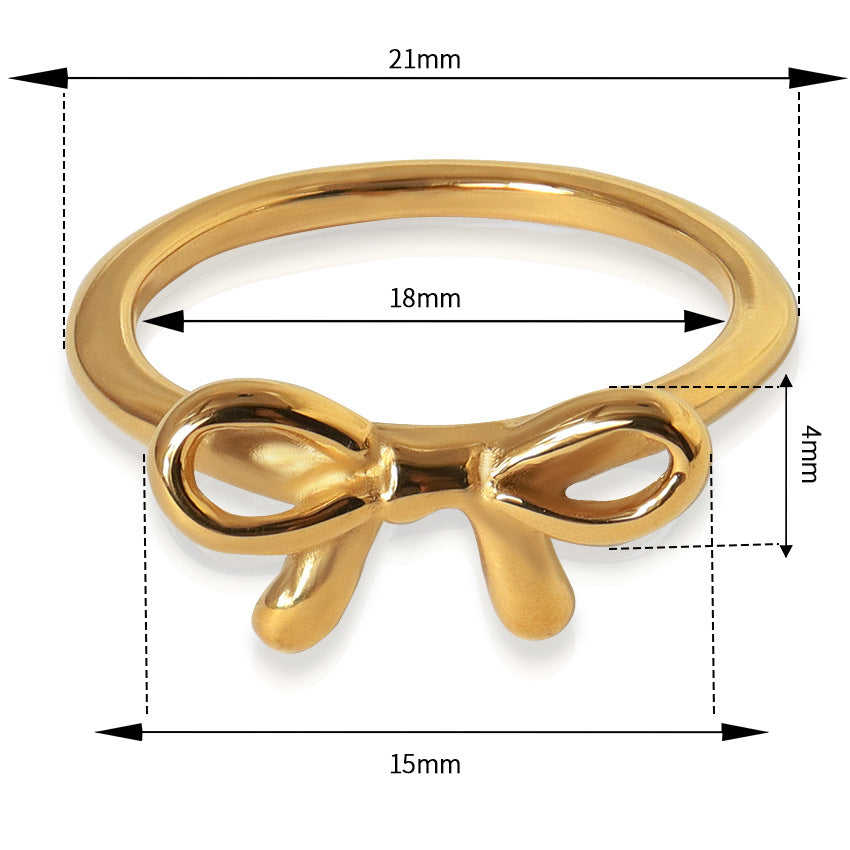 Wholesale 18K Gold Bow Ring Cross Ring